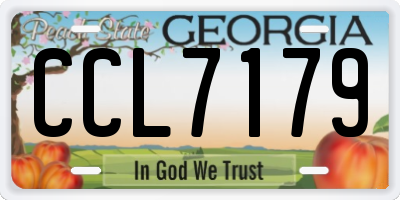 GA license plate CCL7179