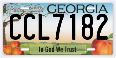 GA license plate CCL7182