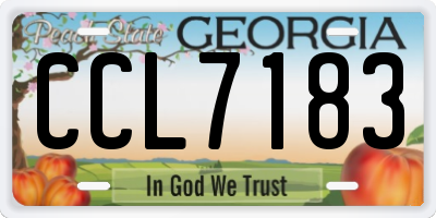 GA license plate CCL7183
