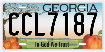 GA license plate CCL7187