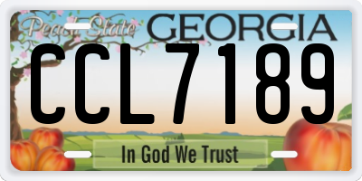 GA license plate CCL7189