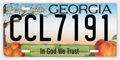 GA license plate CCL7191
