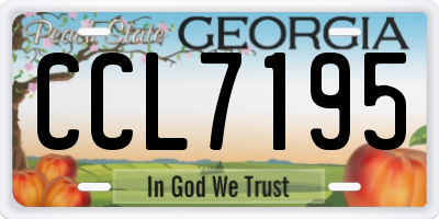 GA license plate CCL7195