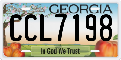 GA license plate CCL7198