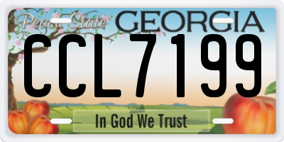 GA license plate CCL7199