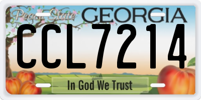 GA license plate CCL7214