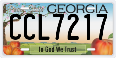 GA license plate CCL7217