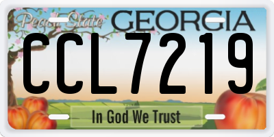GA license plate CCL7219