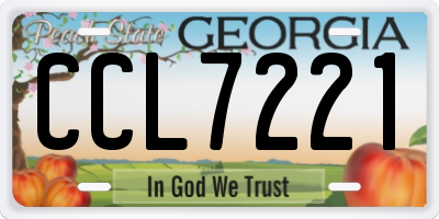 GA license plate CCL7221