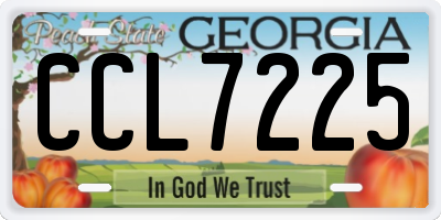 GA license plate CCL7225