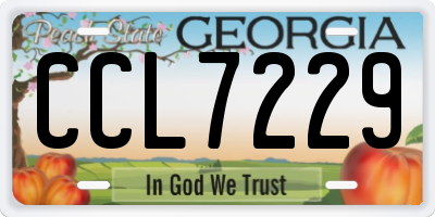 GA license plate CCL7229