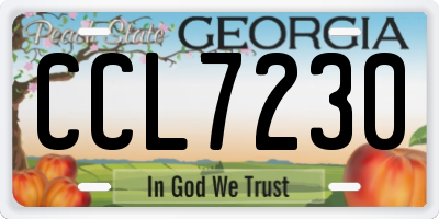 GA license plate CCL7230