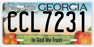 GA license plate CCL7231
