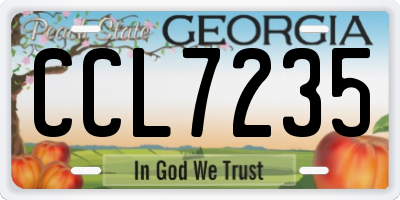 GA license plate CCL7235