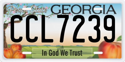 GA license plate CCL7239