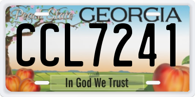 GA license plate CCL7241