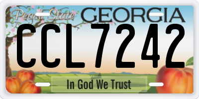 GA license plate CCL7242