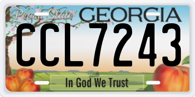 GA license plate CCL7243