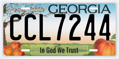 GA license plate CCL7244