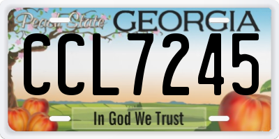 GA license plate CCL7245