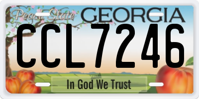 GA license plate CCL7246