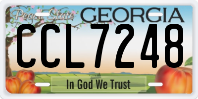 GA license plate CCL7248