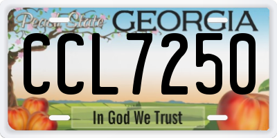 GA license plate CCL7250