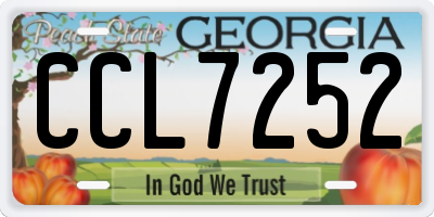GA license plate CCL7252