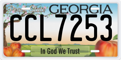 GA license plate CCL7253