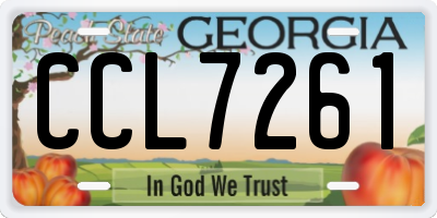 GA license plate CCL7261
