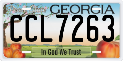 GA license plate CCL7263