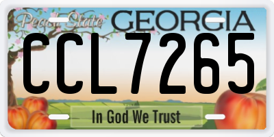 GA license plate CCL7265
