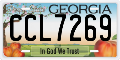 GA license plate CCL7269