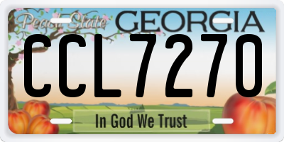 GA license plate CCL7270