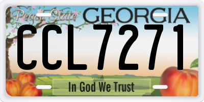 GA license plate CCL7271