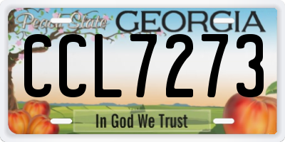 GA license plate CCL7273