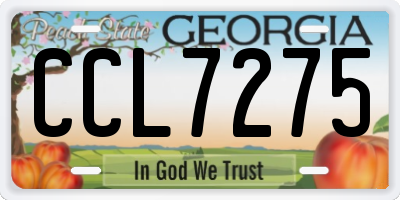 GA license plate CCL7275