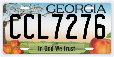 GA license plate CCL7276