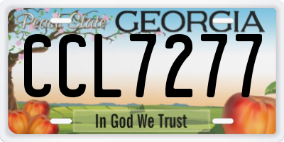GA license plate CCL7277