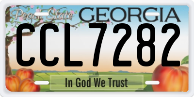 GA license plate CCL7282