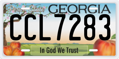 GA license plate CCL7283