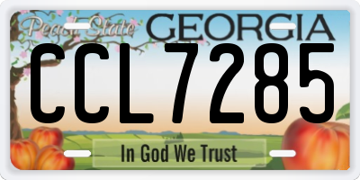 GA license plate CCL7285
