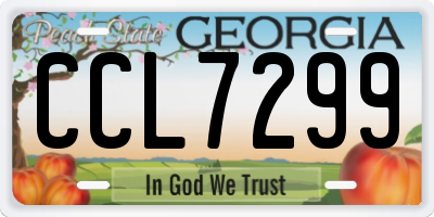 GA license plate CCL7299