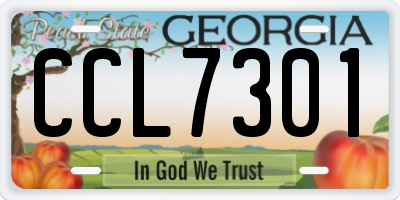 GA license plate CCL7301