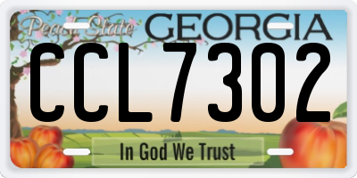 GA license plate CCL7302