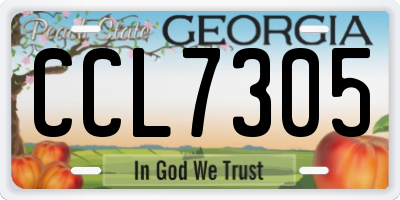GA license plate CCL7305