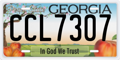 GA license plate CCL7307