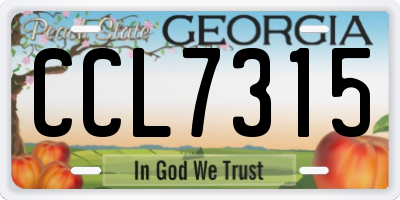GA license plate CCL7315