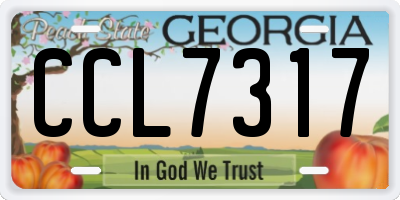 GA license plate CCL7317