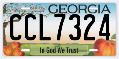 GA license plate CCL7324